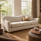 Wave White Bouclé Curved Sofa (86'')
