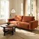 Vora Orange Chenille Modern Sofa (86'')