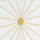 Gold sunburst design on a white background. Part of the 4-door buffet accents.