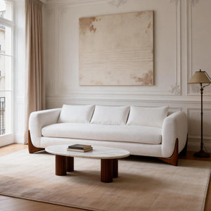 Maeve White Modern Sofa (87")