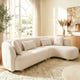 Capri White Bouclé Curved Sectional Sofa (102")