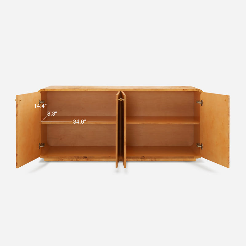 Caden Natural Burled Sideboard (72")